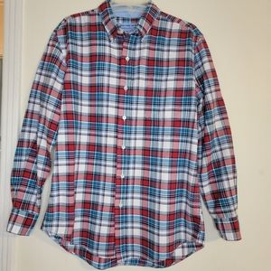Saddlebred unisex plaid shirt Size Medium. Has a tiny little spot on back